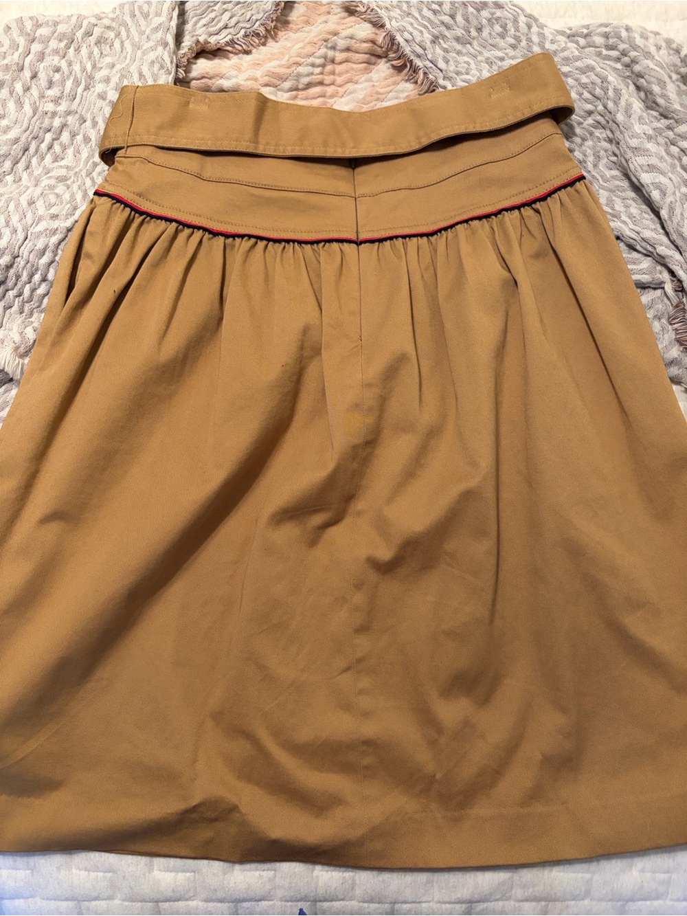 Women’s Tan A-Line Belted Skirt - Picture 5 of 6